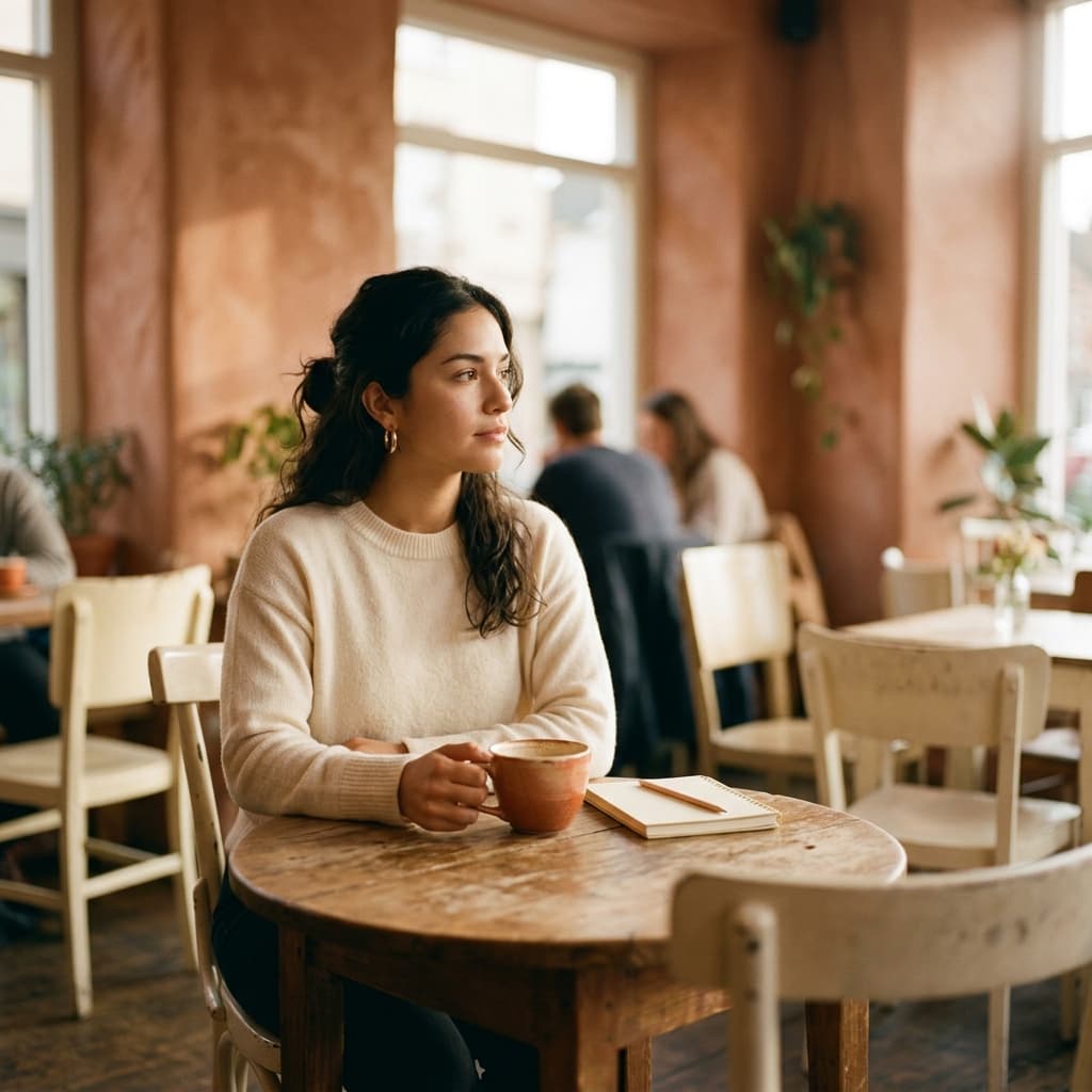Mujer reflexionando sobre su bienestar emocional y sexualidad