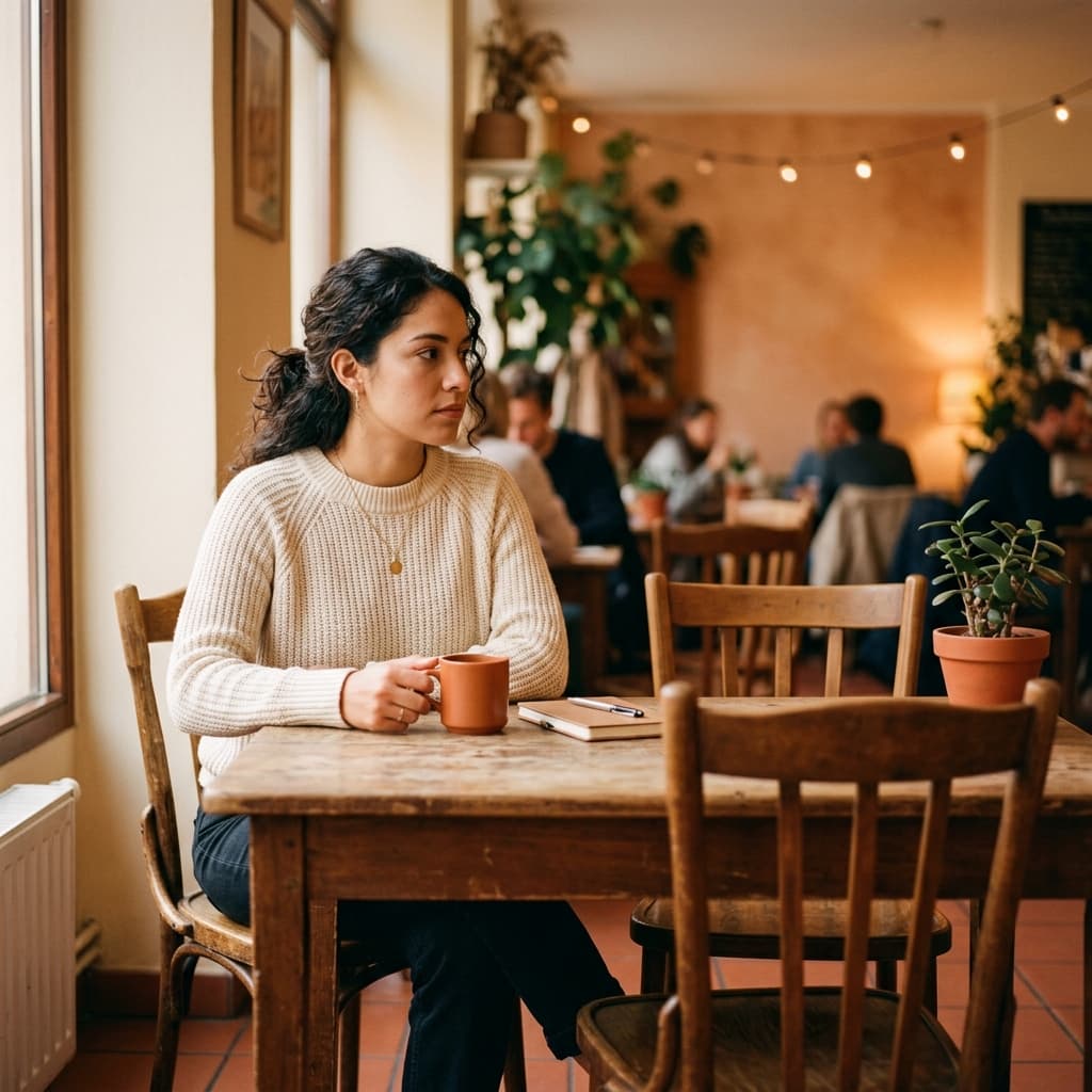 Mujer pensativa identificando señales de dependencia emocional en su relación